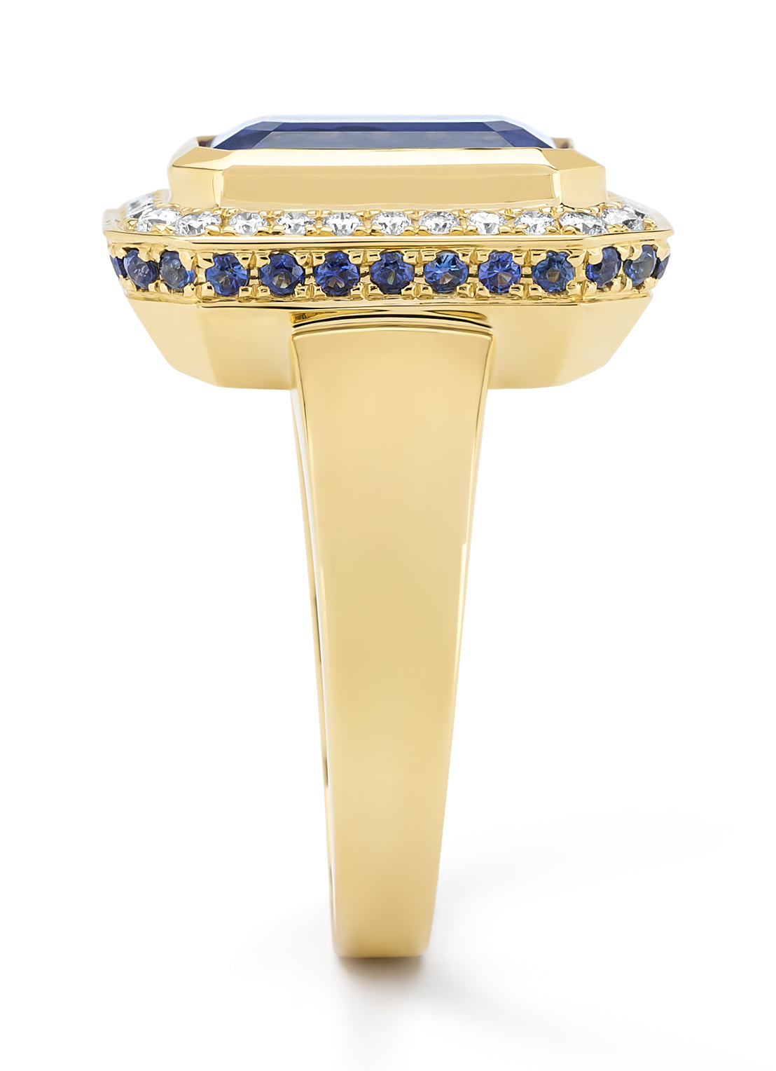 Geelgouden ring, 5.01 ct tanzaniet, Gallery