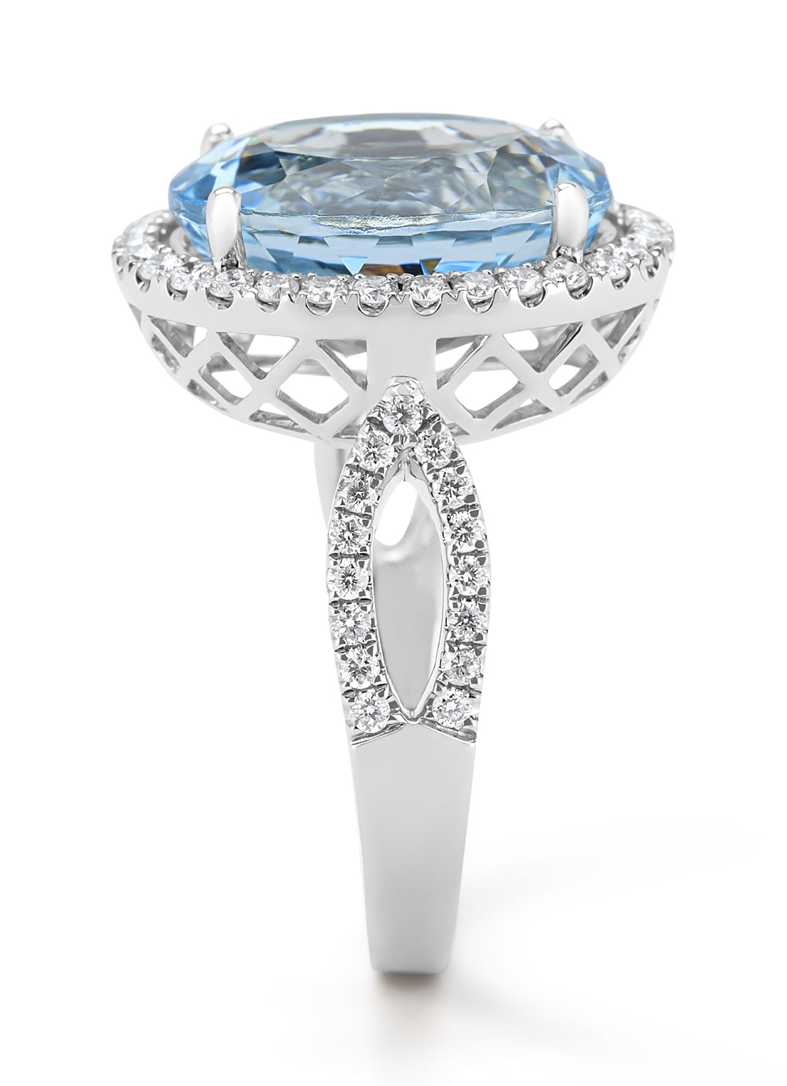 White gold ring, 6.86 CT Aquamarijn, gallery