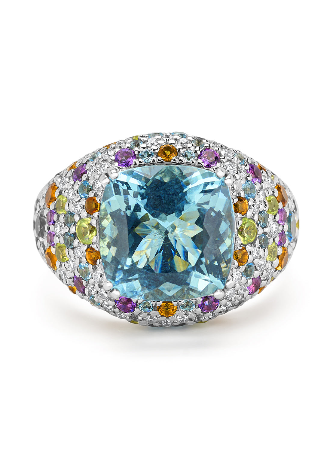 White gold ring, 5.27 ct Aquamarijn, gallery