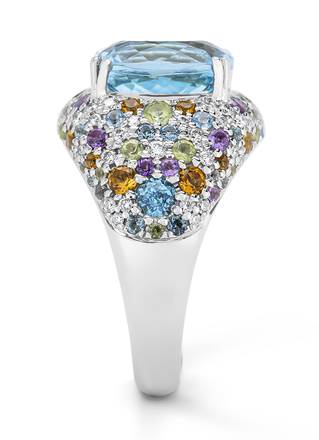 White gold ring, 5.27 ct Aquamarijn, gallery