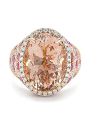 Rose gold ring, 10.30 ct pink morganite, Gallery