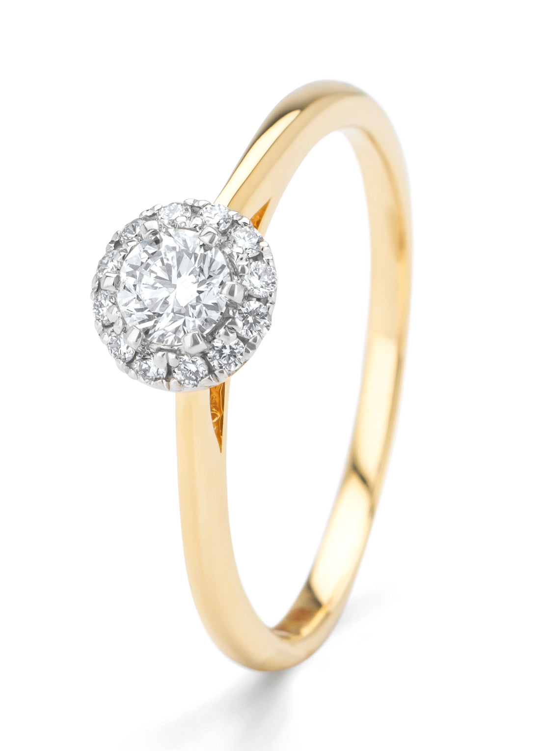 Gouden ring, 0.35 ct diamant, Starlight