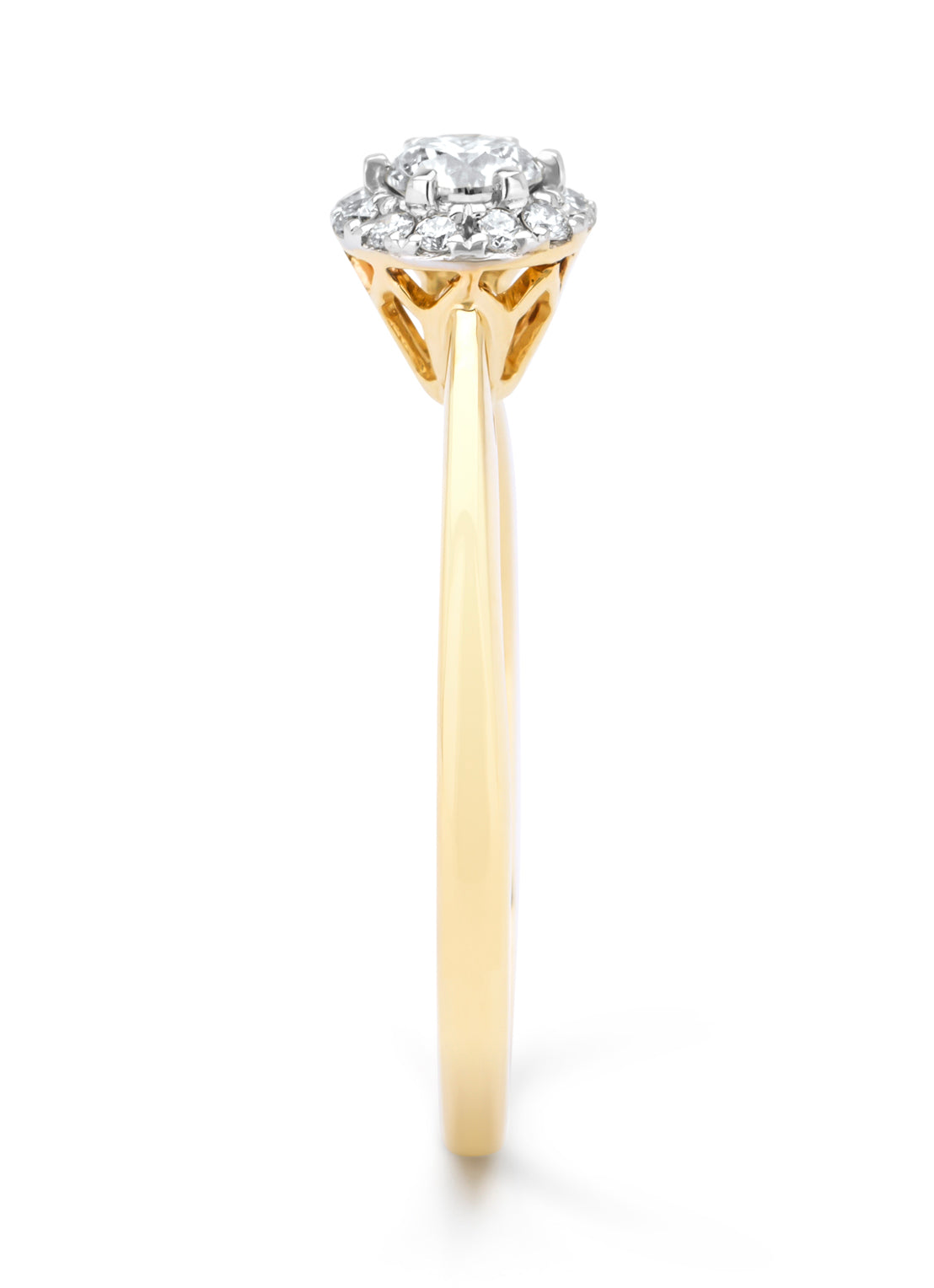 Gouden ring, 0.35 ct diamant, Starlight