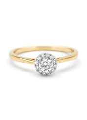 Golden ring, 0.35 ct diamond, Starlight