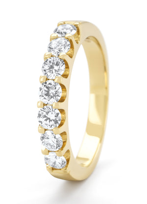 Yellow gold ring, 0.77 ct diamond, Wedding