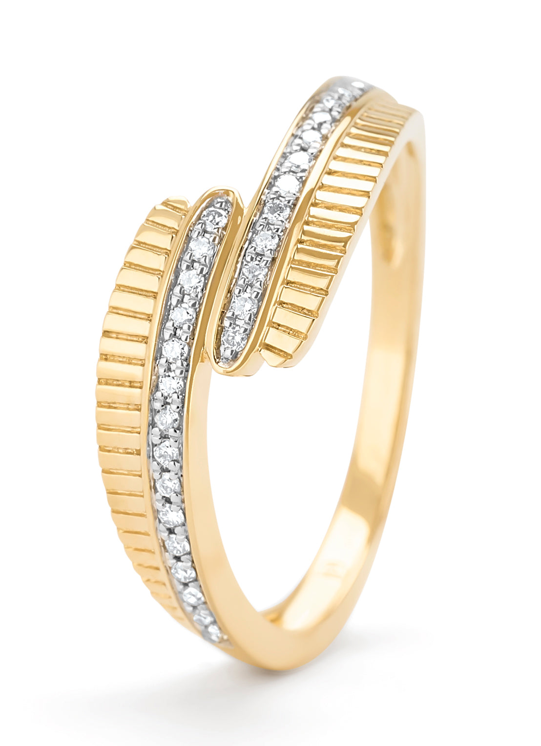 Yellow gold ring, 0.11 ct diamond, Alliance