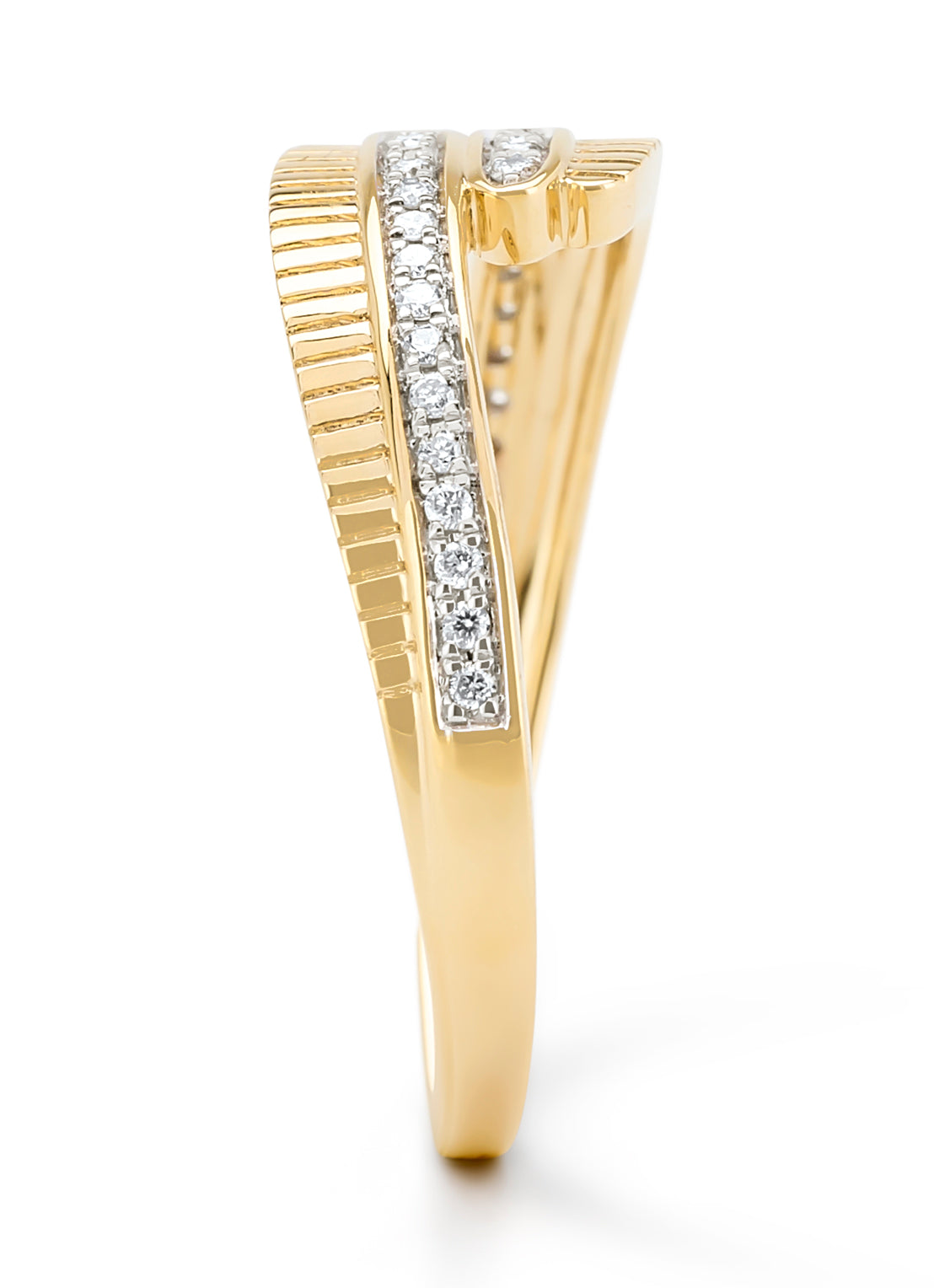 Yellow gold ring, 0.11 ct diamond, Alliance