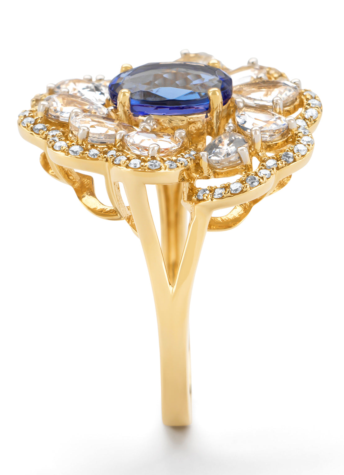 Geelgouden ring, 1.54 ct tanzaniet, Gallery