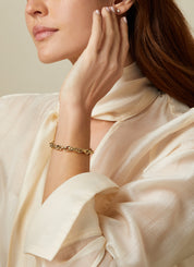 Yellow gold bracelet timeless treasures 18 cm