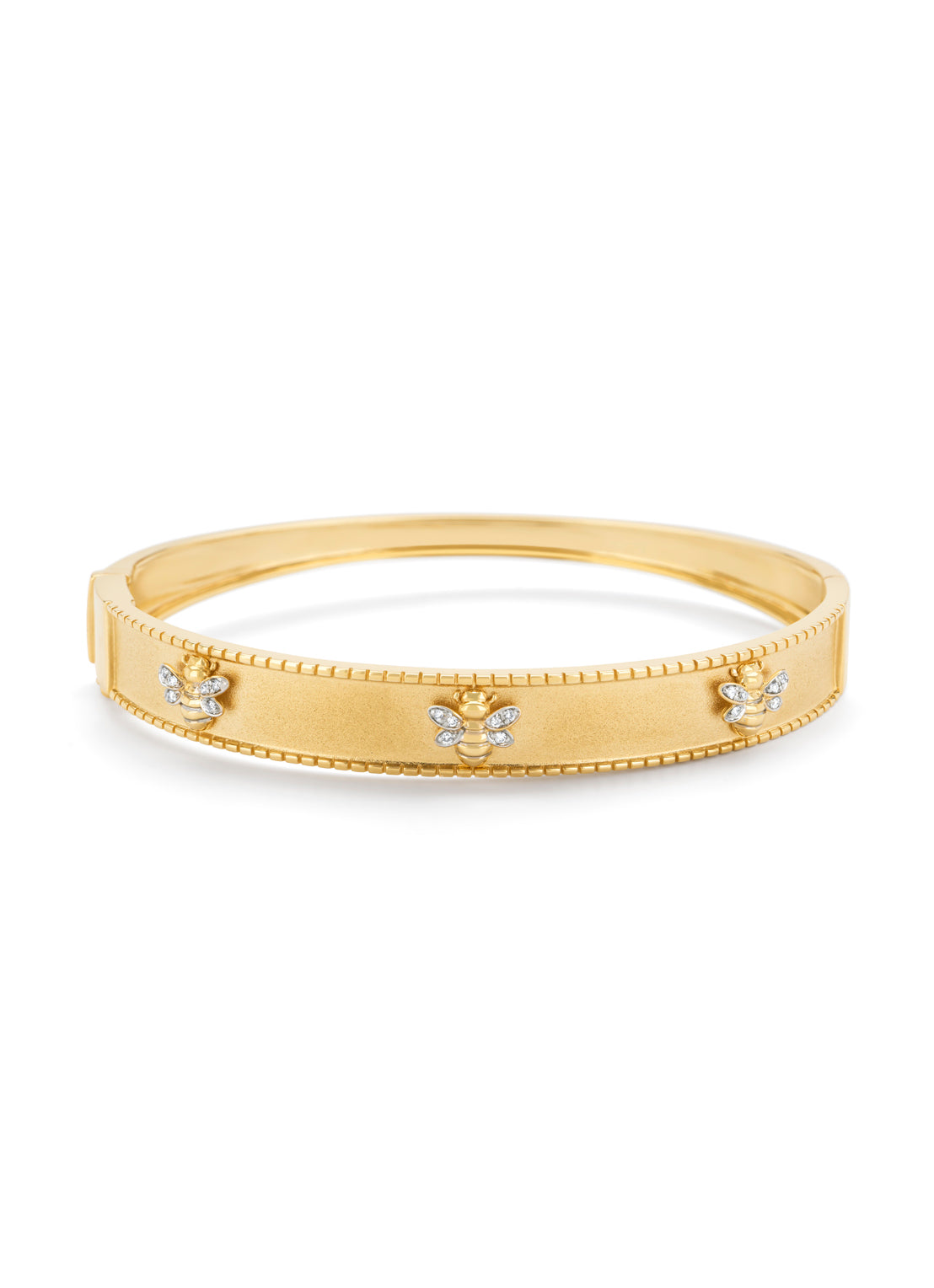 Yellow gold bracelet, 0.06 ct diamond, Queen Bee
