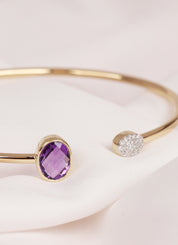 Geelgouden armband, 1.08 ct paarse amethist, La Dolce Vita