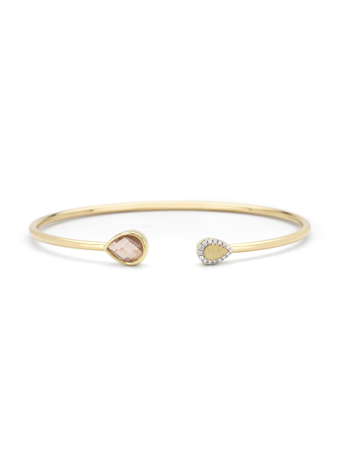 Geelgouden armband, 1.04 ct rozenkwarts, La Dolce Vita