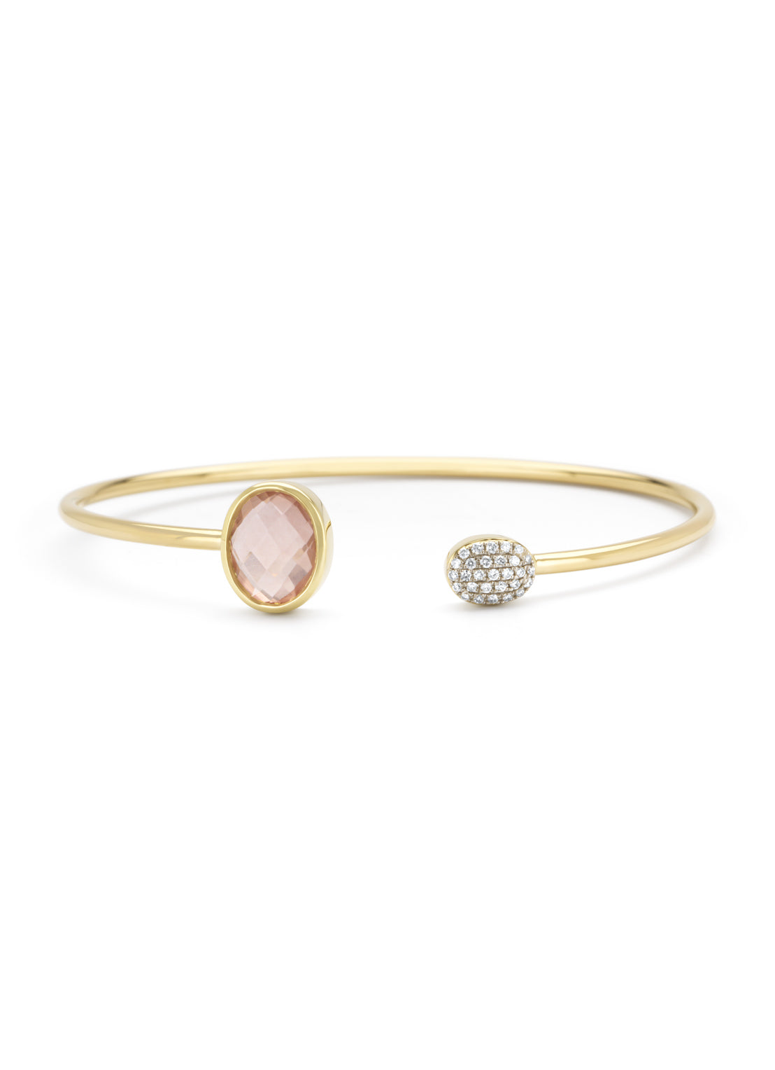 Geelgouden armband, 2.56 ct rozenkwarts, La Dolce Vita