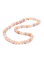 Yellow gold pearl chain rivièra