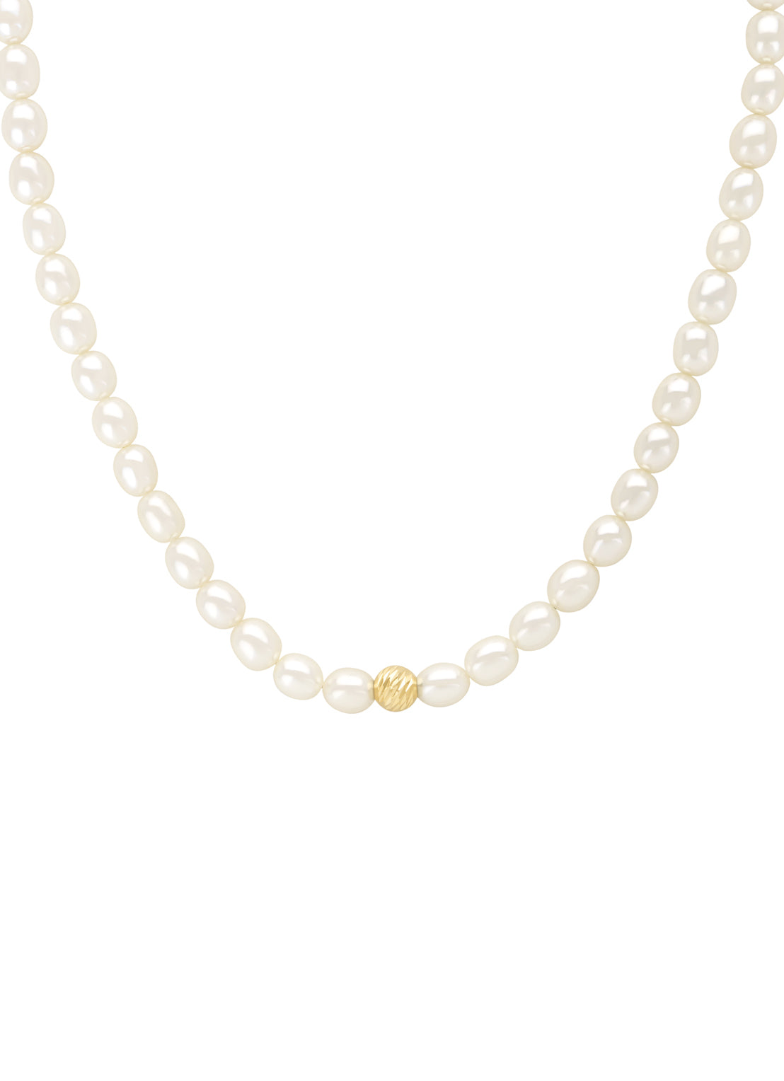 Yellow gold pearl chain rivièra