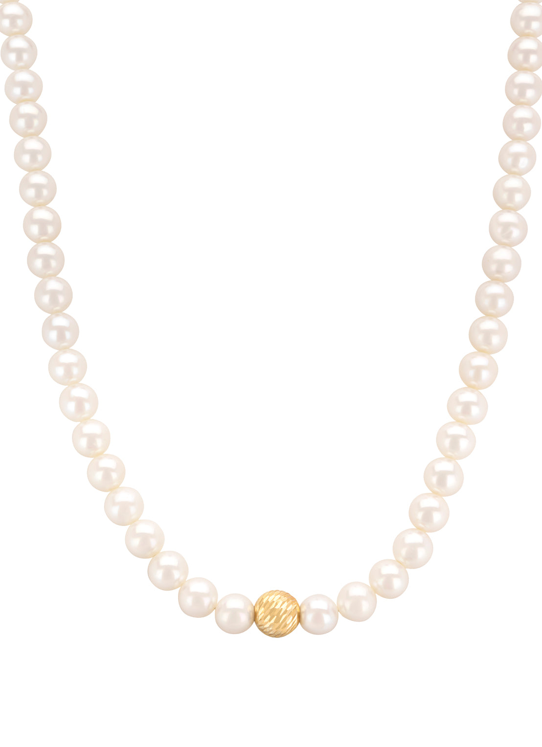 Geelgouden parelketting Rivièra 45 cm