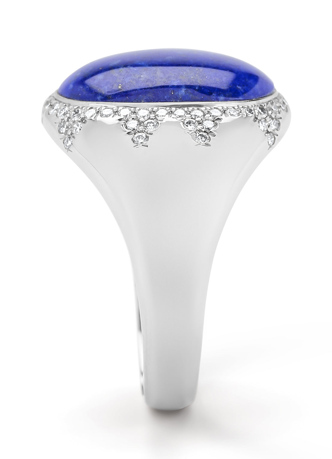 White gold ring, 4.41 ct lapis, Gallery