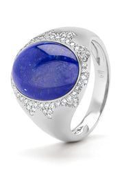 Witgouden ring, 4.41 ct lapis, Gallery