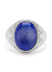 Witgouden ring, 4.41 ct lapis, Gallery