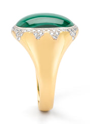 Geelgouden ring, 6.00 ct malachiet, Gallery