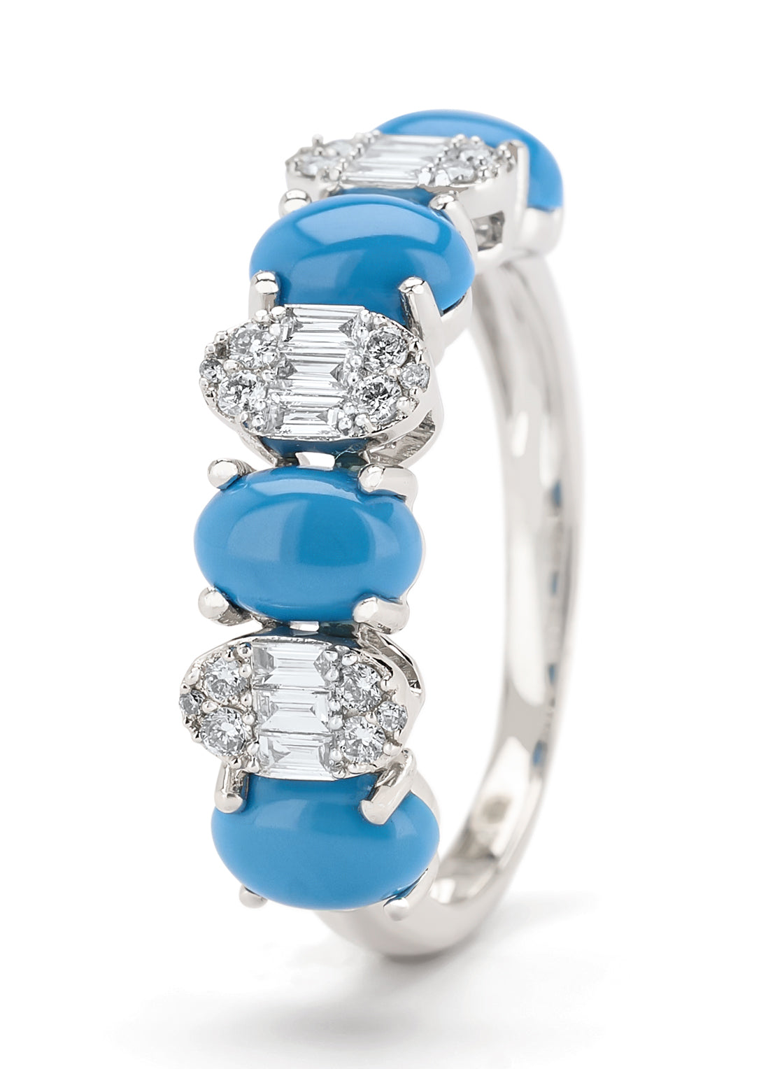 Witgouden ring, 1.39 ct turkoois, Colors