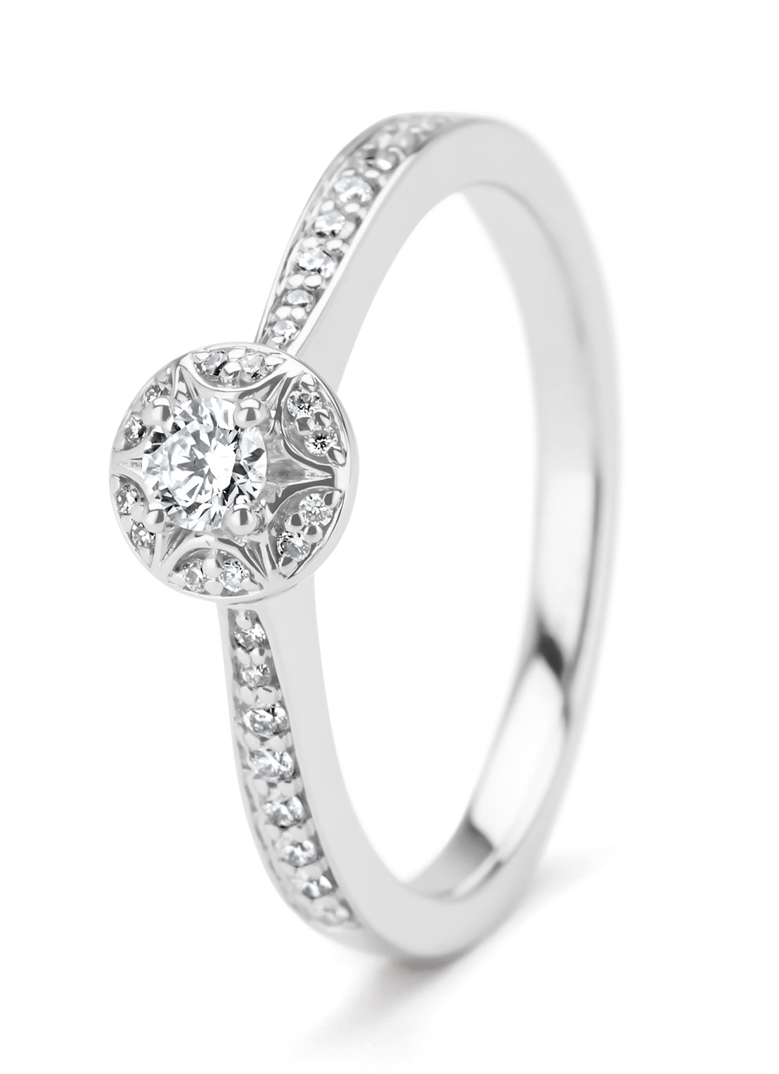 White gold ring, 0.24 ct diamond, Solitaire