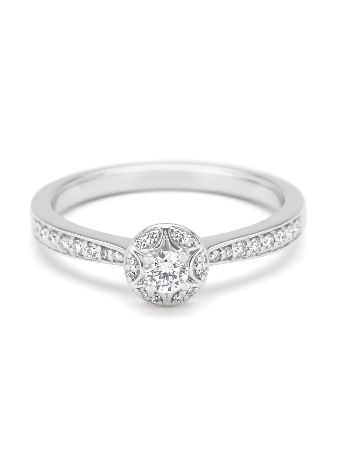 White gold ring, 0.24 ct diamond, Solitaire