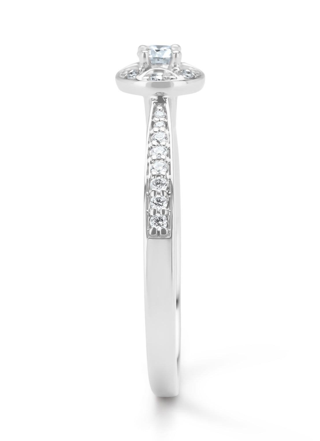 Witgouden ring, 0.24 ct diamant, Solitair