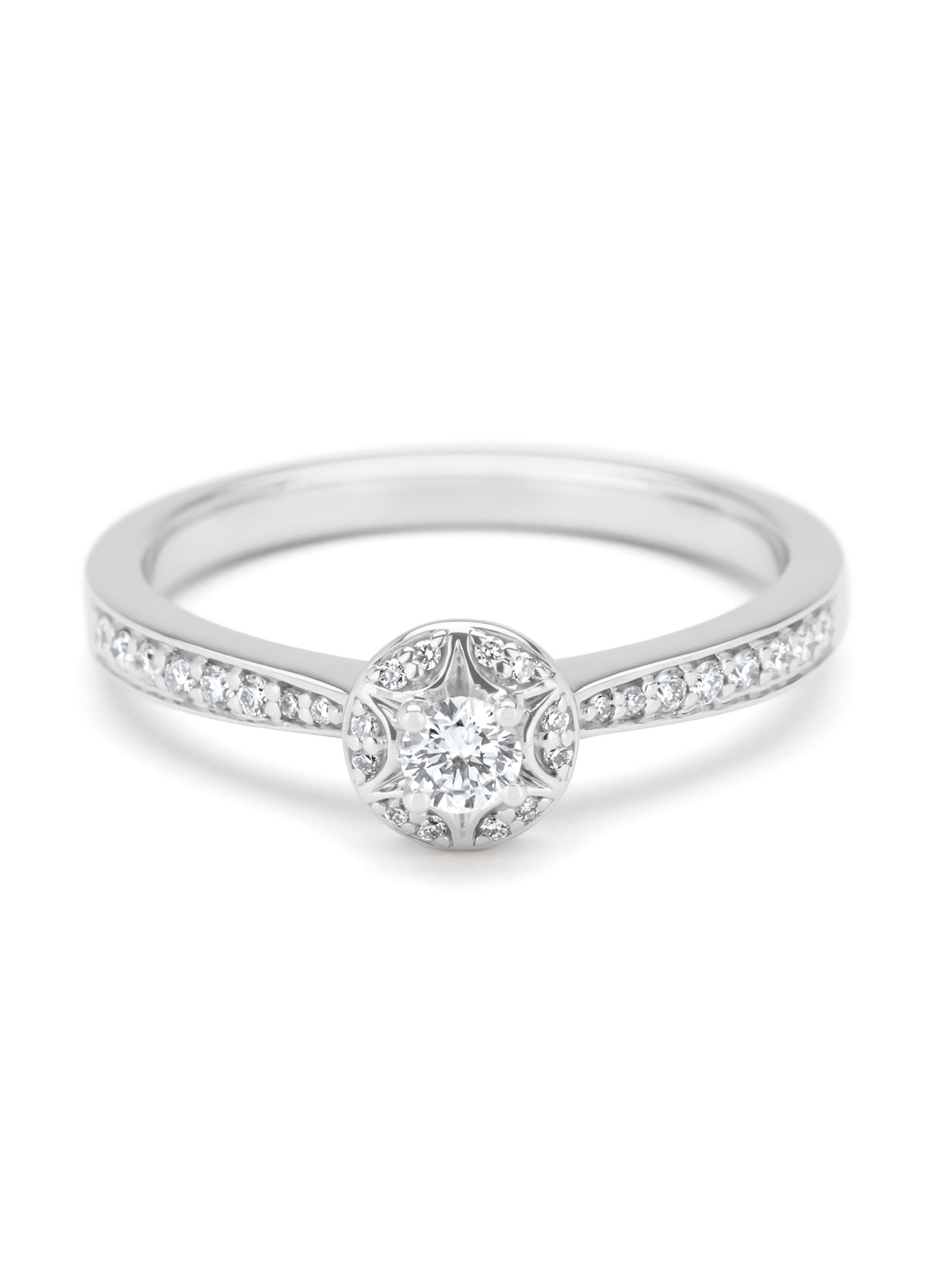 Witgouden ring, 0.24 ct diamant, Solitair