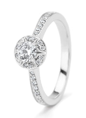 Witgouden ring, 0.46 ct diamant, Solitair