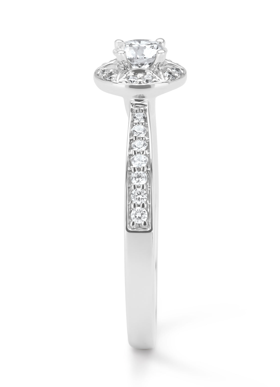 Witgouden ring, 0.46 ct diamant, Solitair