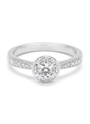 Witgouden ring, 0.46 ct diamant, Solitair