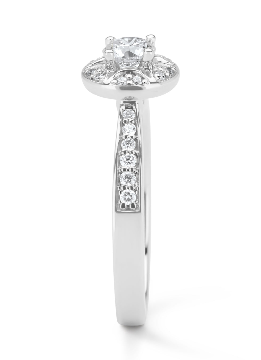 White gold ring, 0.57 ct diamond, solitary