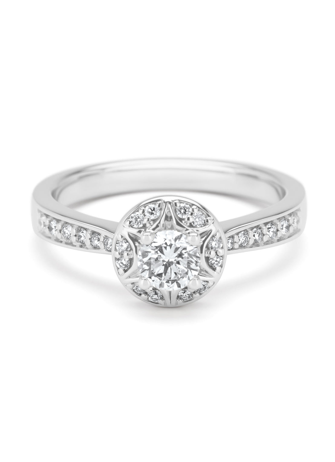 White gold ring, 0.57 ct diamond, solitary
