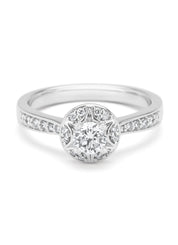 White gold ring, 0.57 ct diamond, solitary