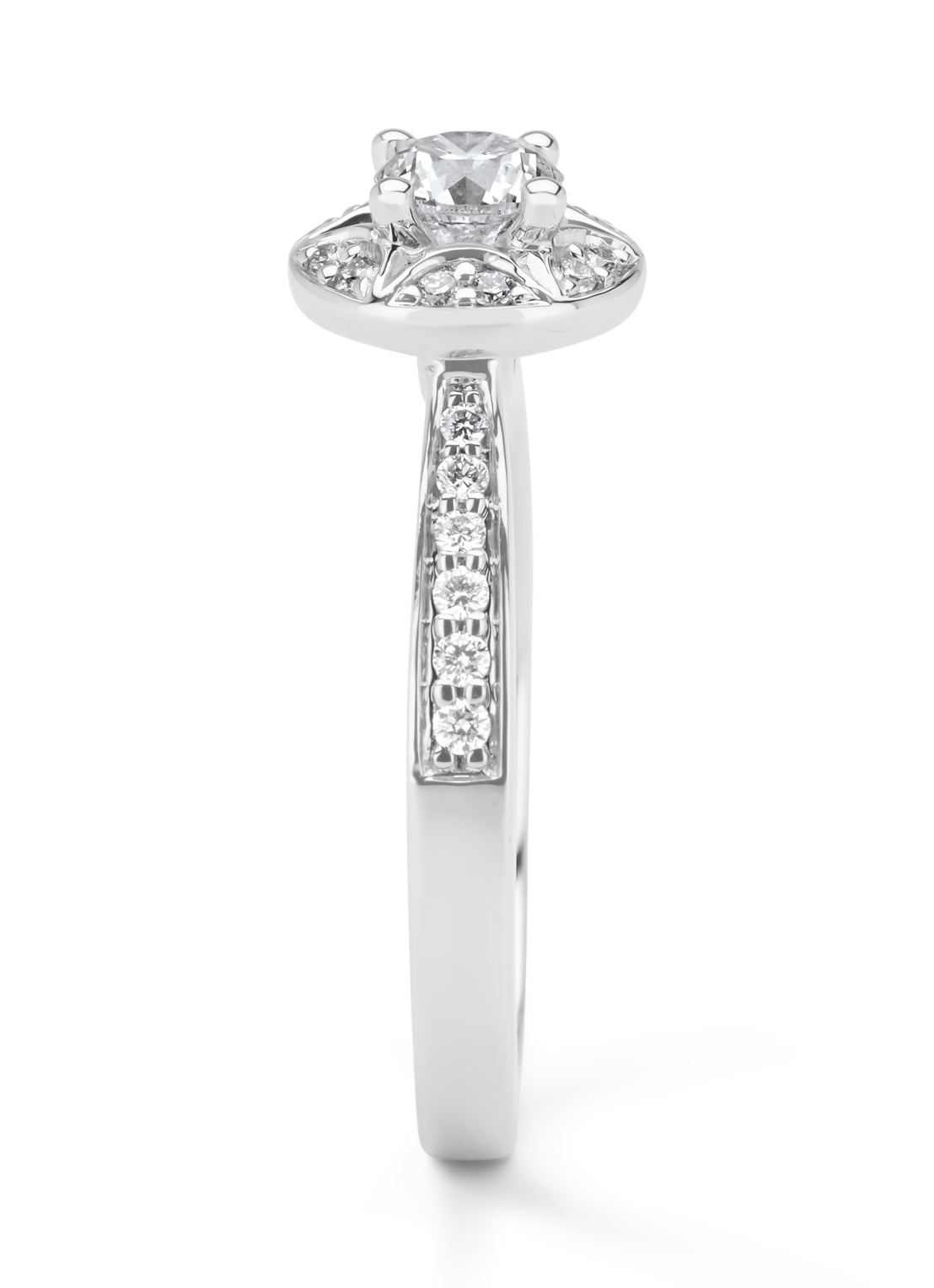 Witgouden ring, 0.71 ct diamant, Solitair
