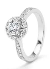 White gold ring, 0.71 ct diamond, solitary