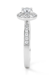 Witgouden ring, 0.71 ct diamant, Solitair