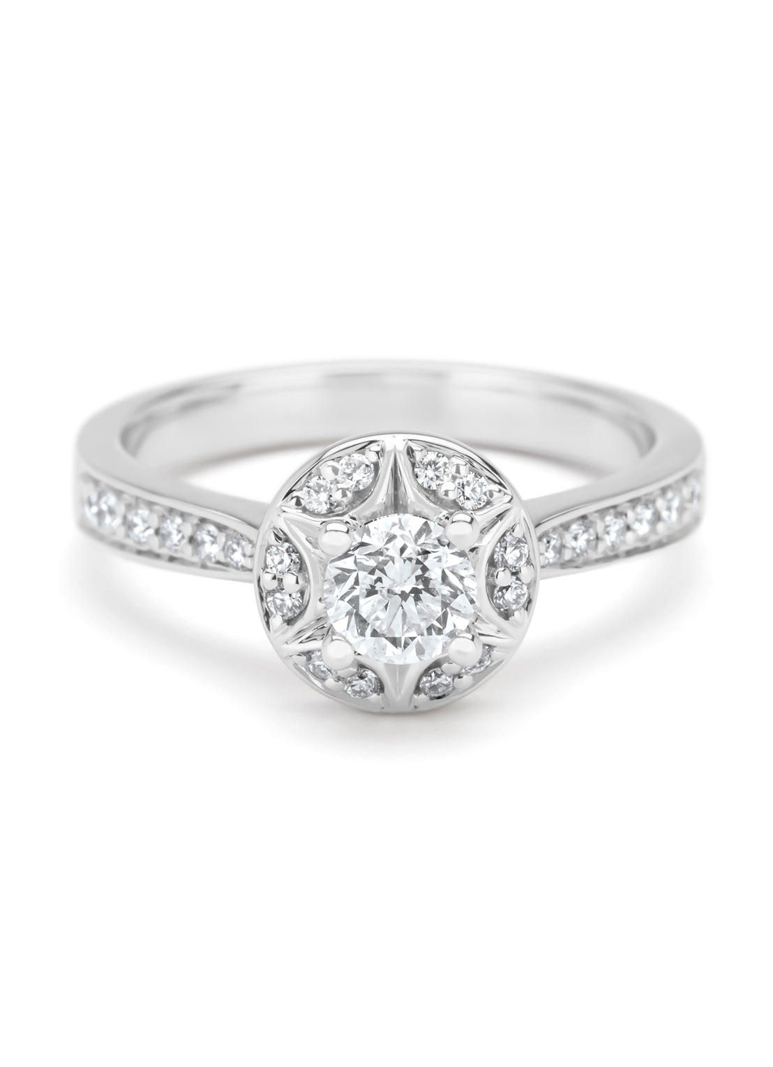 Witgouden ring, 0.71 ct diamant, Solitair