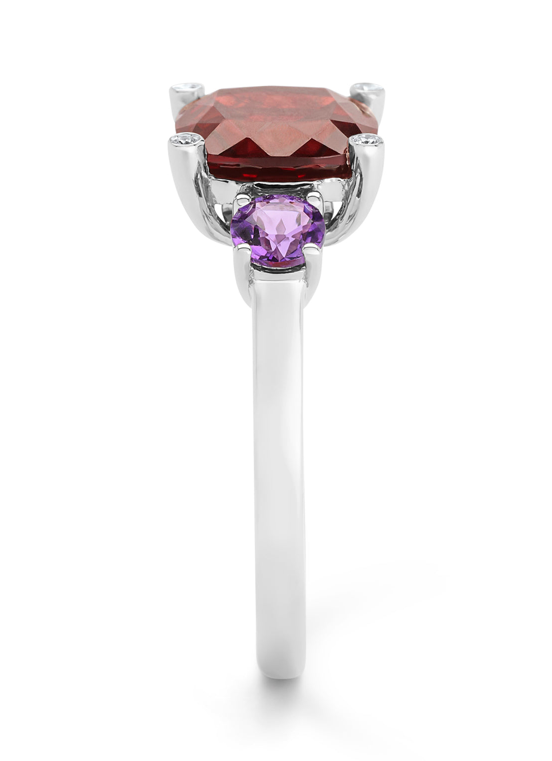 Witgouden ring, 2.77 ct granaat, Fiësta