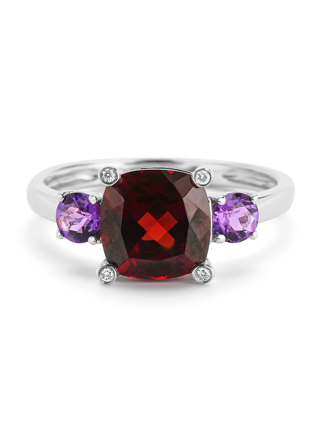 Witgouden ring, 2.77 ct granaat, Fiësta