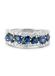 Witgouden ring, 1.41 ct blauwe saffier, Eden