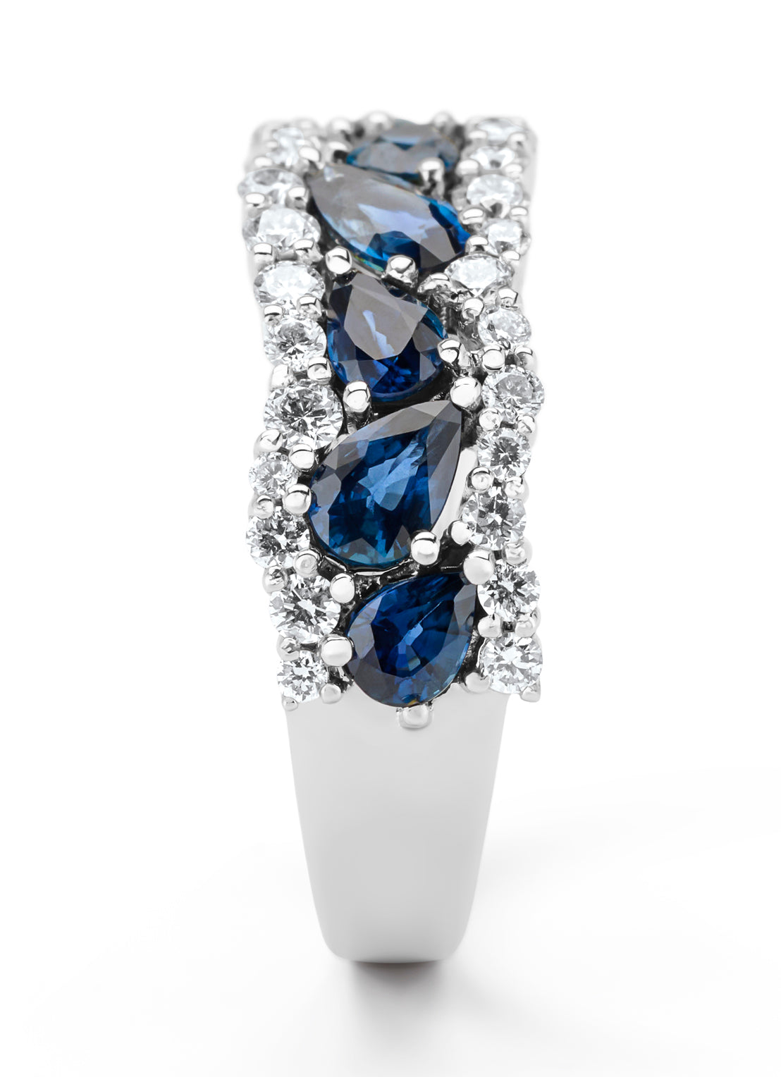 Witgouden ring, 1.41 ct blauwe saffier, Eden