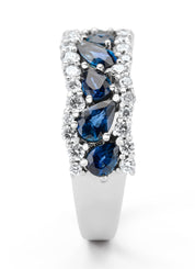 Witgouden ring, 1.41 ct blauwe saffier, Eden