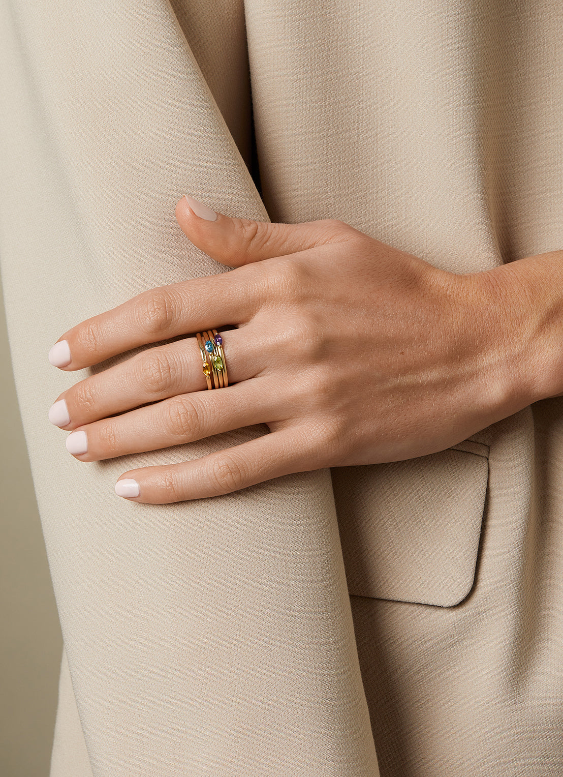 Yellow gold ring, 0.12 ct Citrien, Joy