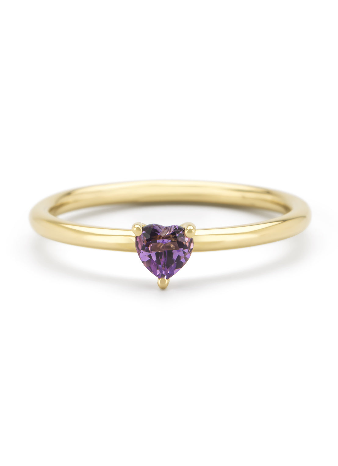 Geelgouden ring, 0.21 ct paarse amethist, Joy