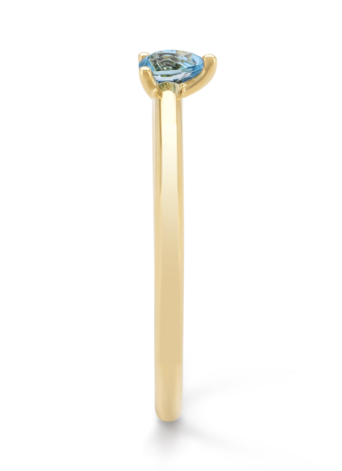 Yellow gold ring, 0.18 ct topaz, joy