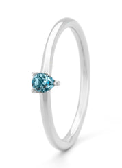 Witgouden ring, 0.18 ct topaas, Joy