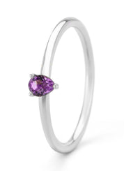 Witgouden ring, 0.13 ct paarse amethist, Joy