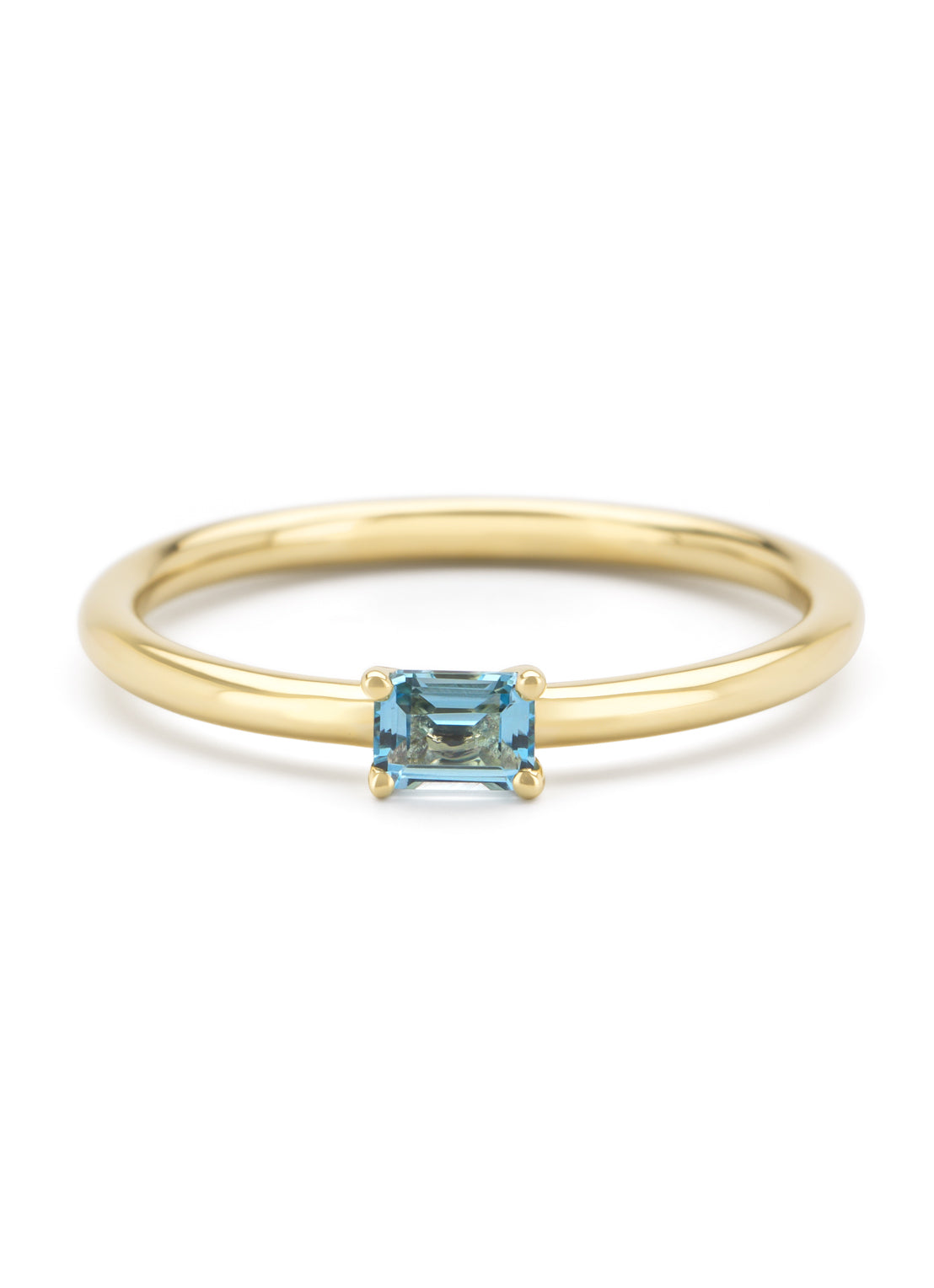 Yellow gold ring, 0.26 ct topaz, joy